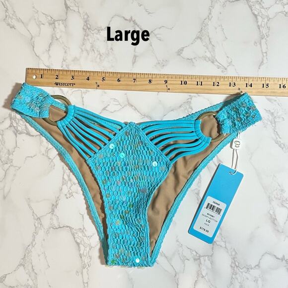 Beach Bunny Winslow Tri Top DD & Deana Skimpy Bottom L $366 - Picture 13 of 13